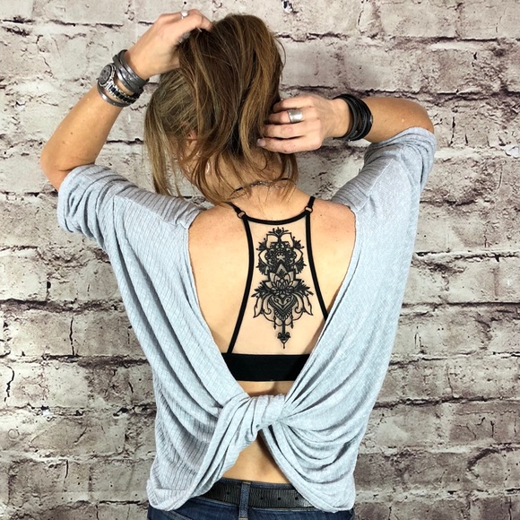 New Voluptuous cup plus size tattoo black bralette - Picture 6 of 8